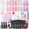 Poly Nail Extension Gel Kit - 10 Colors, Professional Acrylic Nail Art Kit for Beginners with UV Light and Tools