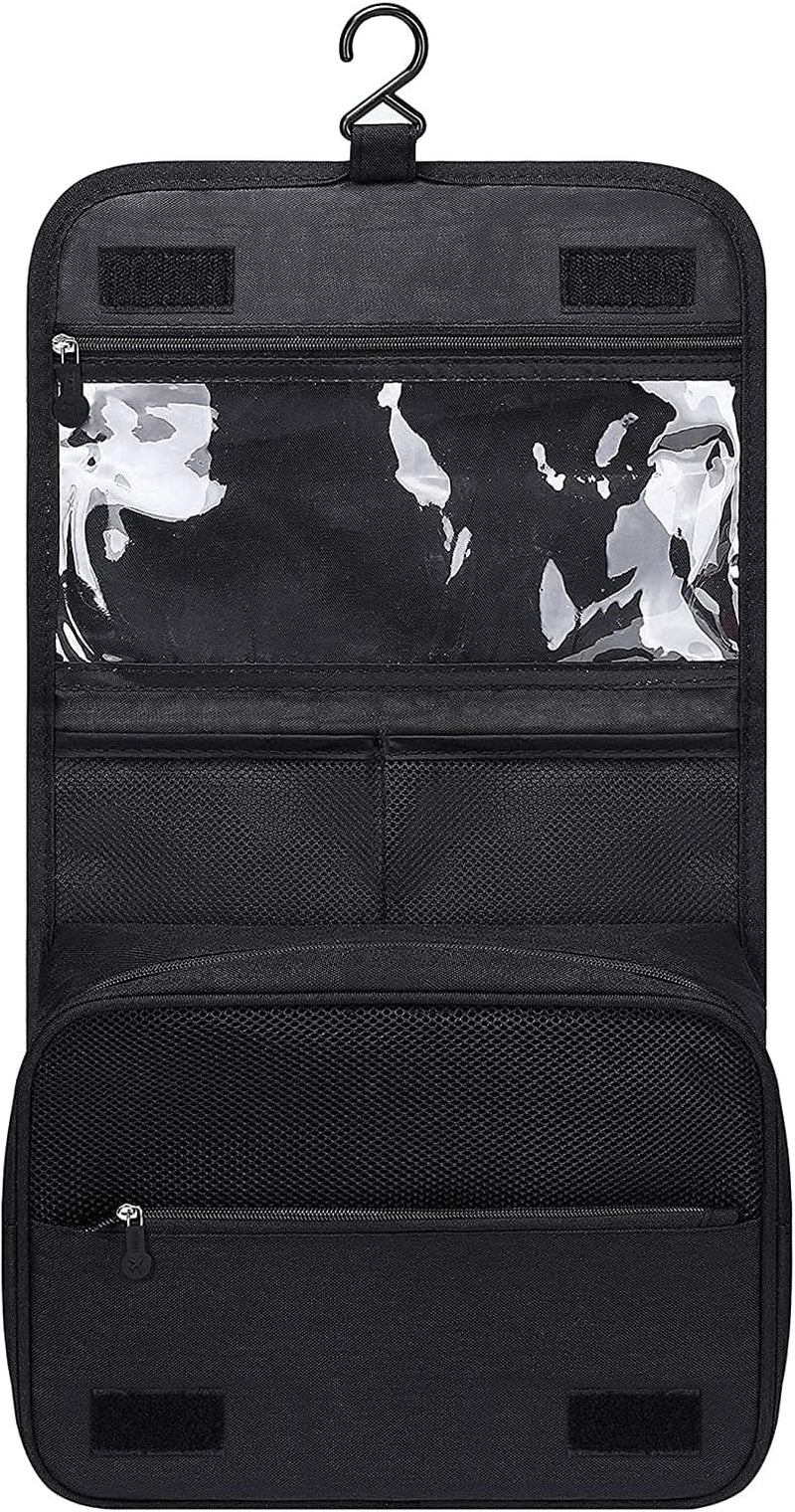 Large Capacity Travel Hanging Toiletry Bag Cosmetic Bag Makeup Organizers for Men & Women with Sturdy Hook (Black)