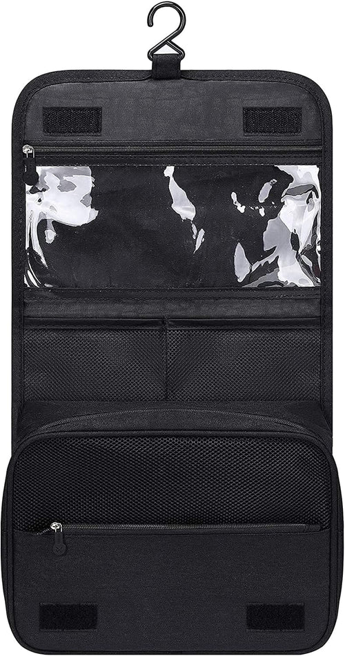 Large Capacity Travel Hanging Toiletry Bag Cosmetic Bag Makeup Organizers for Men & Women with Sturdy Hook (Black)