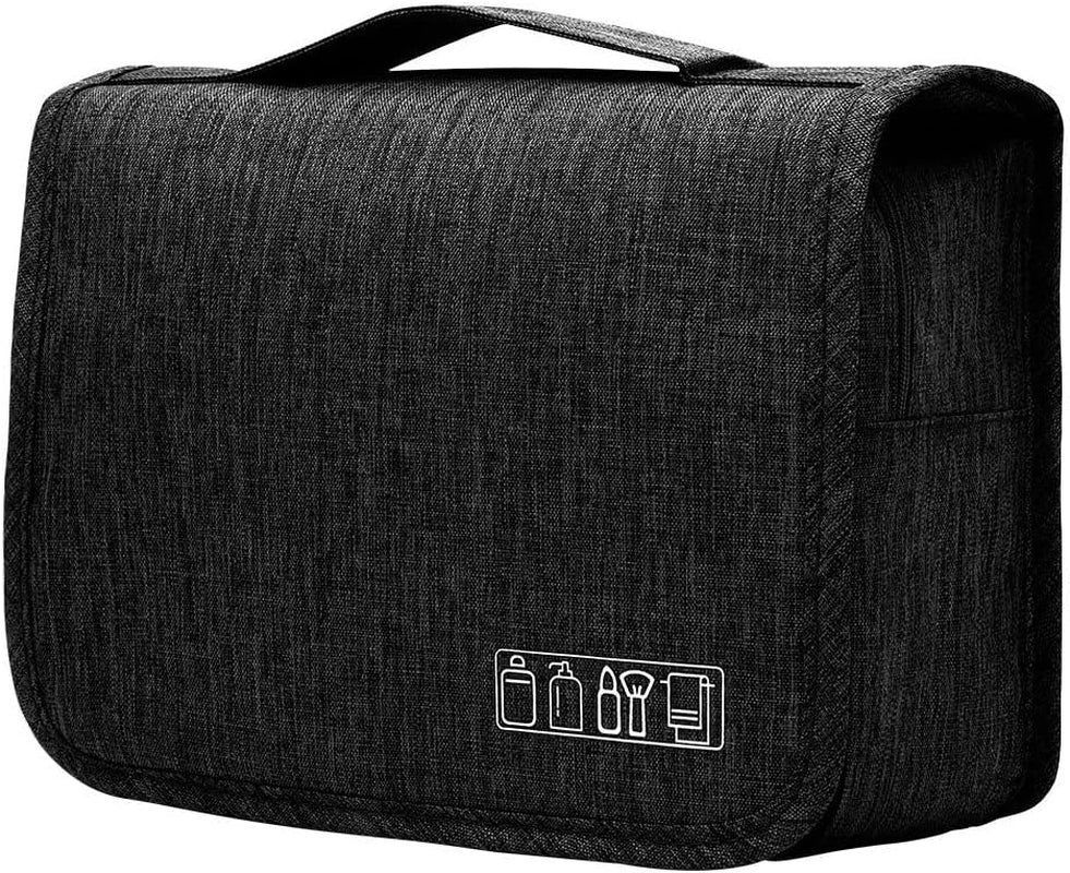 Large Capacity Travel Hanging Toiletry Bag Cosmetic Bag Makeup Organizers for Men & Women with Sturdy Hook (Black)
