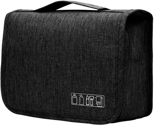 Large Capacity Travel Hanging Toiletry Bag Cosmetic Bag Makeup Organizers for Men & Women with Sturdy Hook (Black)